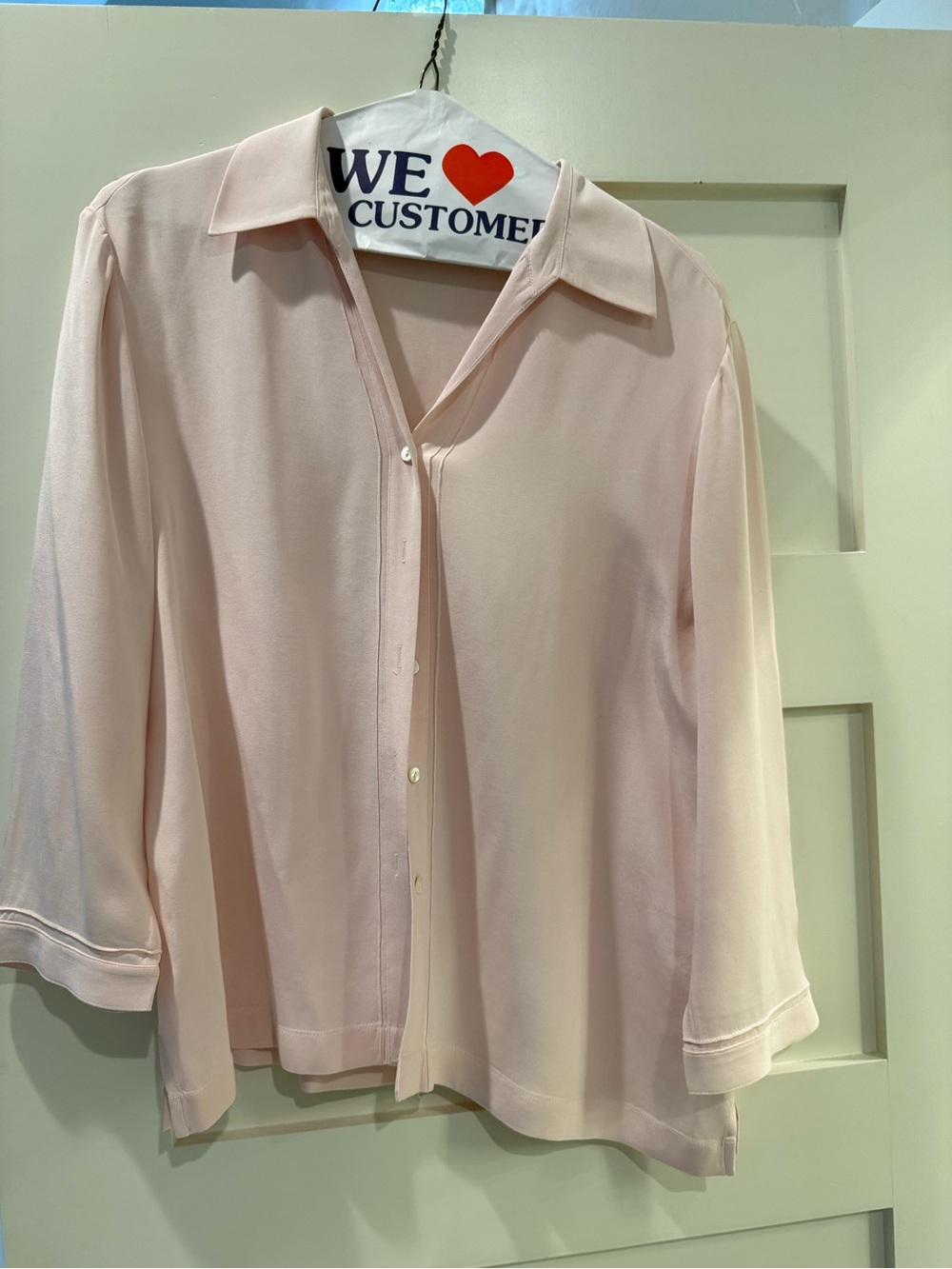 Talbots Pale Pink Button-Front Blouse